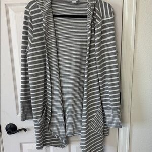 Sunday Gray Striped Women's Cardigan